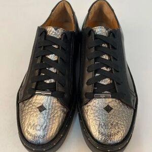 MCM Terrain Derby Visetos Cognac Silver Toe Men's Shoes Size US 11 (EU 44)